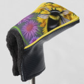 Bijen in een bloem golfheadcover (3/4 voorkant)