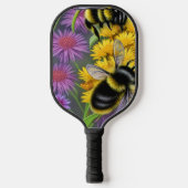 Bijen in een bloem pickleball paddle (Voorkant)