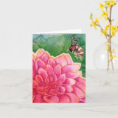 Bijen in een Dahlia Kaart (Gele Bloem)