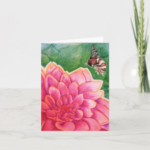 Bijen in een Dahlia Kaart
