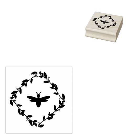 Bijen in een Trellis Rubber Stamp Rubberstempel (Gestempeld)