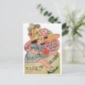 bijen in haar Bonnet Valentijn Briefkaart (Staand voorkant)