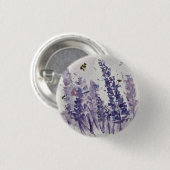 Bijen in lavender field button (Voorkant /achterkant)