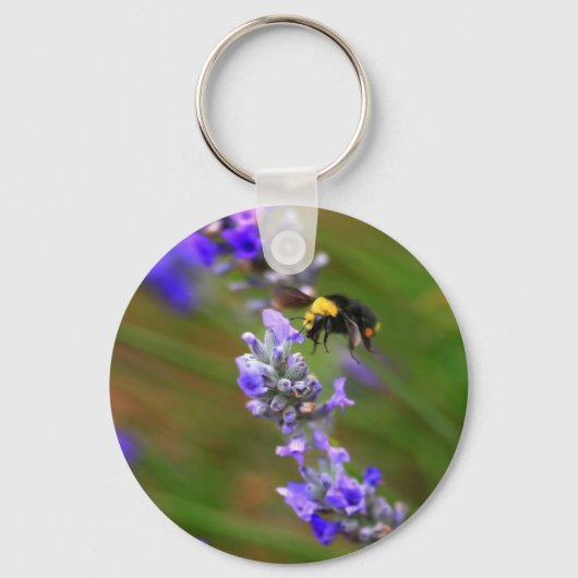 Bijen in Lavender Sleutelhanger (Voorkant)