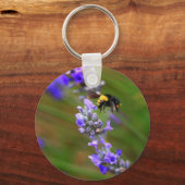 Bijen in Lavender Sleutelhanger (Voorkant)