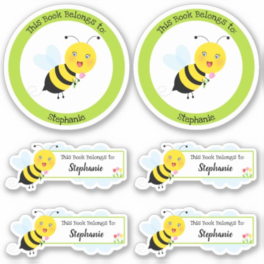 Bijen in Tulip Garden Dit boek behoort tot Sticker (Voorkant)