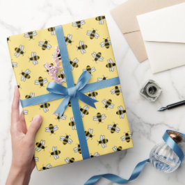Bijen Inpakpapier, Geel Honingbij Cadeauverpakking Cadeaupapier