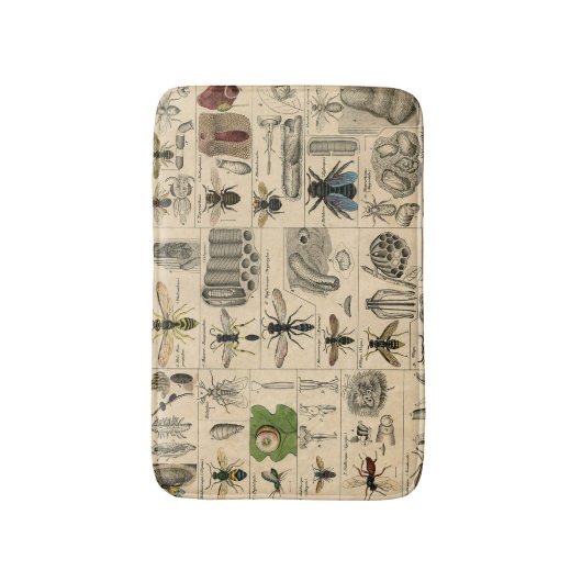 Bijen Insect Bug Wasp Natuurlijke Geschiedenis Badmat (Voorkant Verticaal)