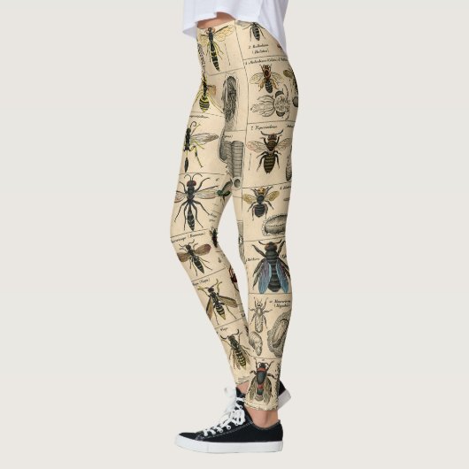 Bijen Insect Bug Wasp Natuurlijke Geschiedenis Leggings (Links)