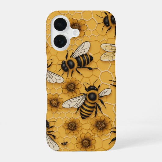 Bijen iPhone 16 Hoesje (Achterkant)