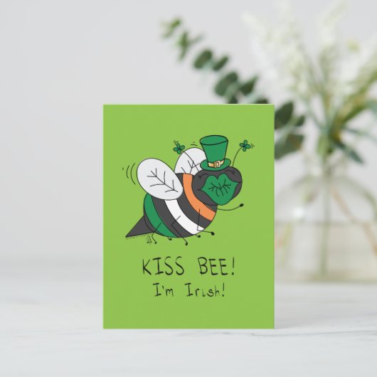 Bijen Irish Funny St. Patrick's Day Briefkaart (Staand voorkant)