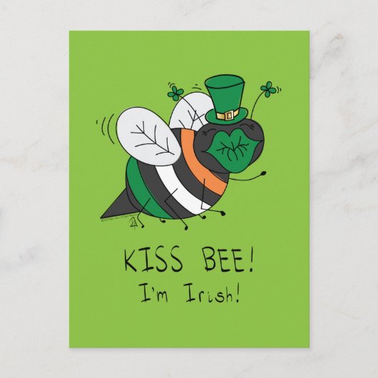 Bijen Irish Funny St. Patrick's Day Briefkaart (Voorkant)