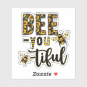 Bijen jij Ti Ful Honeybees Zonnebloemen Sticker (Vel)