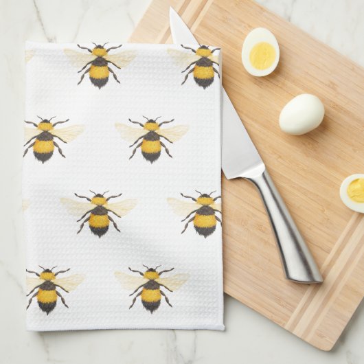 Bijen keukenhanddoeken (Quarter Fold)