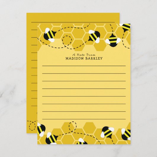 Bijen Kinderen Schattigee platte Briefpapier Kaart (Voorkant / Achterkant)