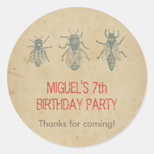 Bijen Kinderen Verjaardagsfeestgunsten Dank u Ronde Sticker