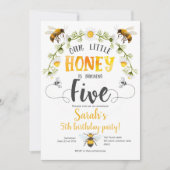 Bijen, kleine honing, hommel bij, meisje, 5e verja kaart (Voorkant)