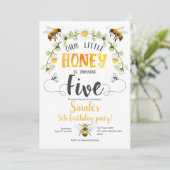 Bijen, kleine honing, hommel bij, meisje, 5e verja kaart (Staand voorkant)