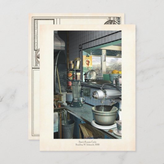 Bijen Knees Cafe Briefkaart (Voorkant / Achterkant)