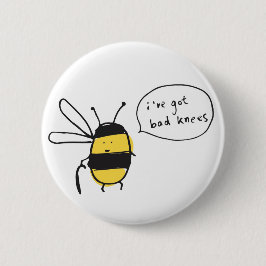 bijen knies badge ronde button 3,2 cm