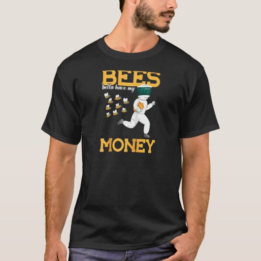 Bijen kunnen beter mijn geld-honingbijen-zwerm-rag t-shirt (Voorkant)