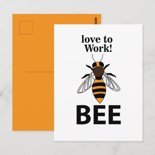 Bijen Liefde Om Bij Te Werken Briefkaart (Voorkant / Achterkant)
