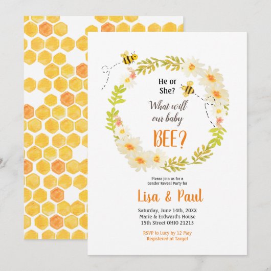 Bijen Lijsten Genderonderzoek Uitnodiging (Voorkant / Achterkant)