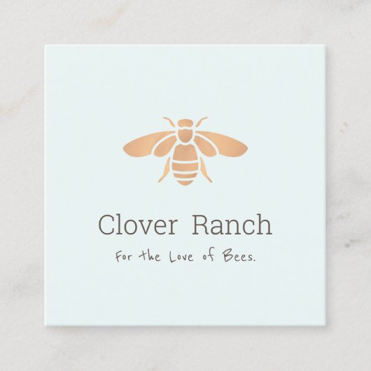 Bijen Logo Bijenteelt Aparist Bumblebee Vierkante Visitekaartje (Voorkant)