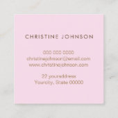 Bijen logo en wilde bloemen roze vierkante visitekaartje (Achterkant)