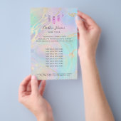 bijen logo op faux iridescent effect flyer (Hand)