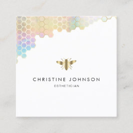 Bijen logo op witte achtergrond vierkante visitekaartje