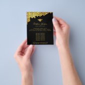 bijen logo op zwarte achtergrond flyer (Hand)