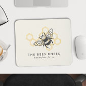  bijen Logo Rustische honingbij Muismat