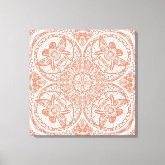 Bijen Mandala Aangepaste kleuren aanpassen Canvas Afdruk (Voorkant)