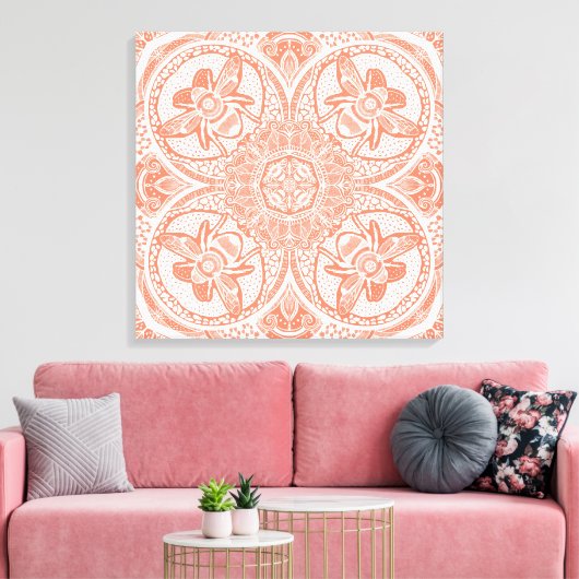 Bijen Mandala Aangepaste kleuren aanpassen Canvas Afdruk (Insitu (Woonkamer))