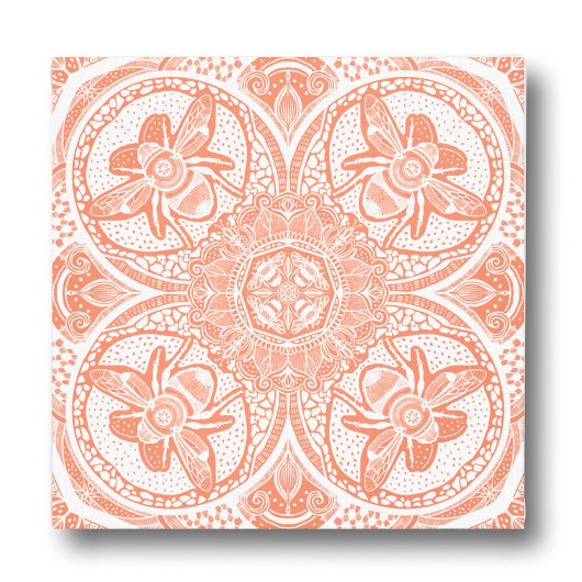 Bijen Mandala Aangepaste kleuren aanpassen Canvas Afdruk