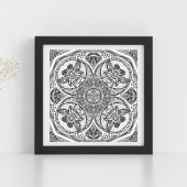 Bijen Mandala Natuur Art Print op aangepaste kleur