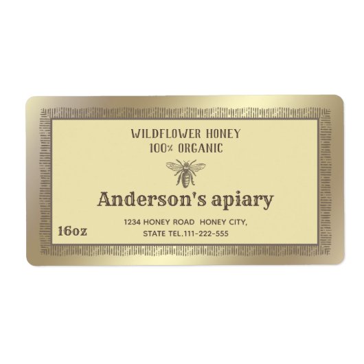  bijen met bijenhonig etiket (Voorkant)