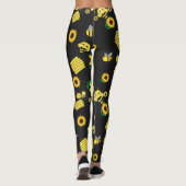 Bijen met bijenkasten en zonnebloemen leggings (Achterkant)