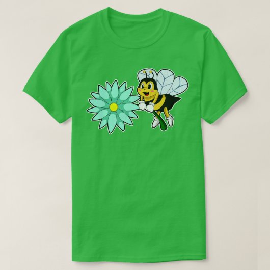 Bijen met bloem 1 t-shirt (Design voorkant)