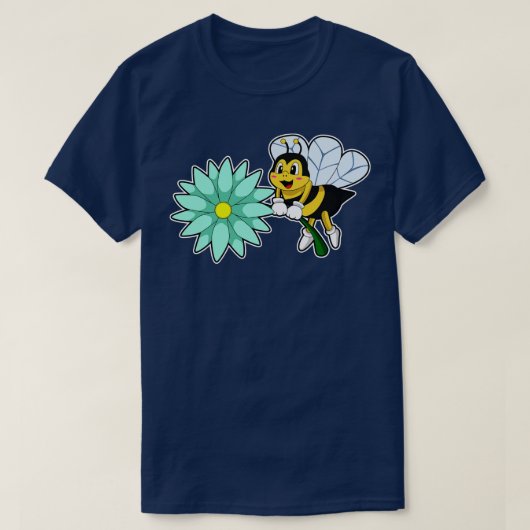 Bijen met bloem 2 t-shirt (Design voorkant)