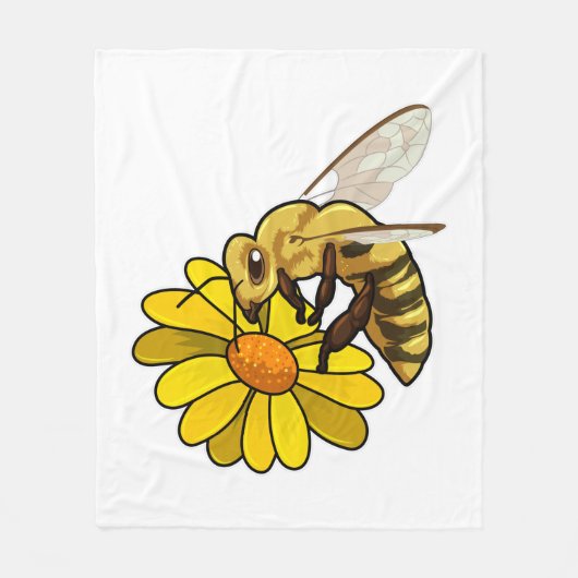 Bijen met bloesem fleece deken (Voorkant)