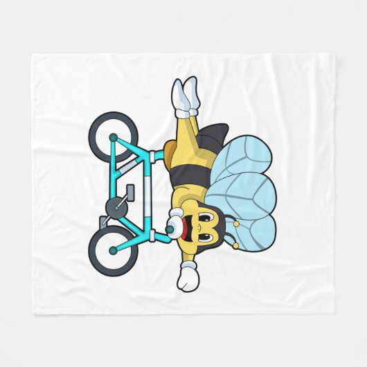 Bijen met fiets fleece deken (Voorkant (Horizontaal))