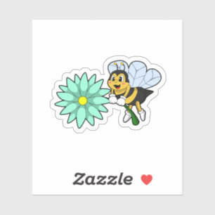 Bijen met Flower.PNG Sticker