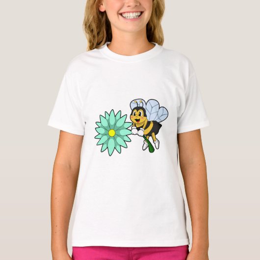 Bijen met Flower.PNG T-shirt (Voorkant)
