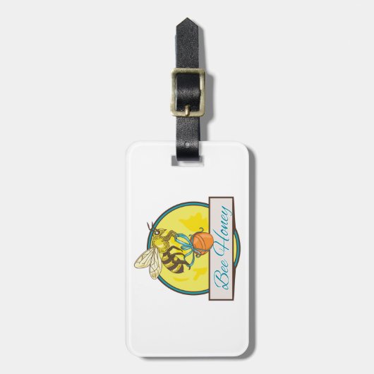 Bijen met Honey Jar  imker Bagagelabel (Voorkant verticaal)