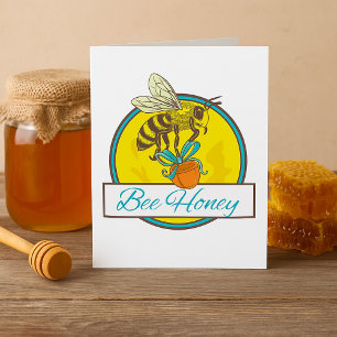 Bijen met Honey Jar  imker Kaart