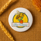 Bijen met Honey Jar  imker Ronde Button 7,6 Cm