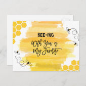 Bijen met jou is mijn favoriet briefkaart (Voorkant / Achterkant)