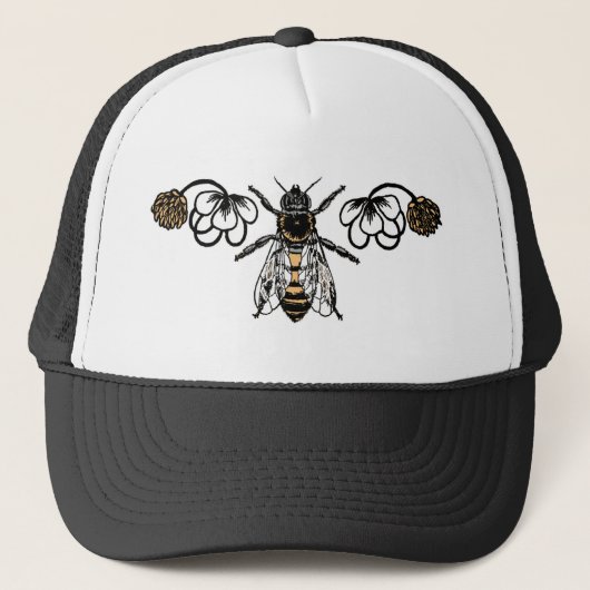 bijen met klaver trucker pet (Voorkant)